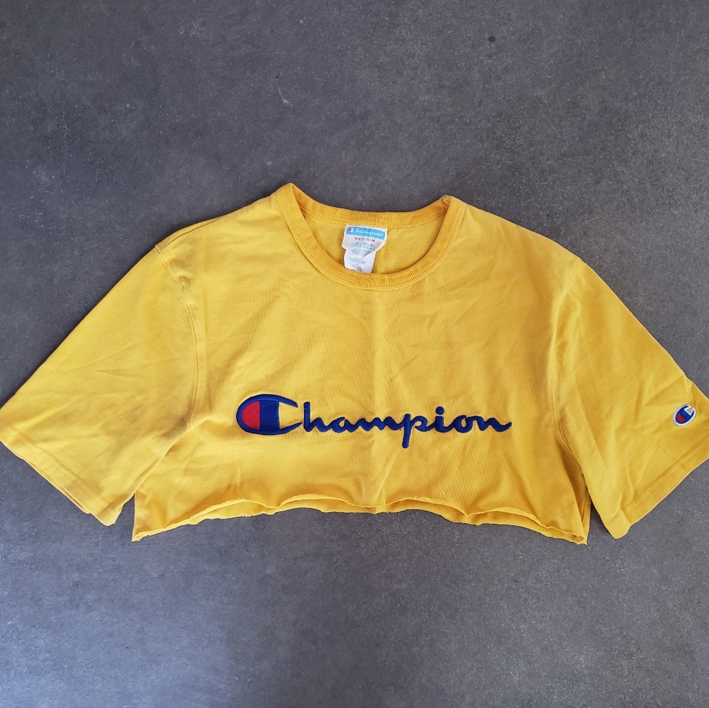 Mustard | CHAMPION | Cropped Short Sleeve